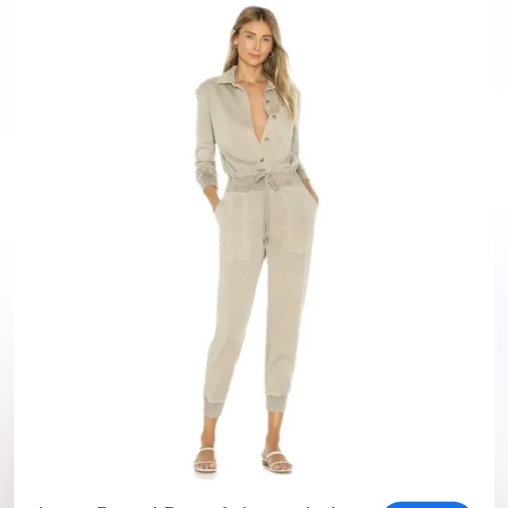 JAMES PERSE Mixed Media CNOP Soft Gray Jumpsuit, Women's 0 NWOT